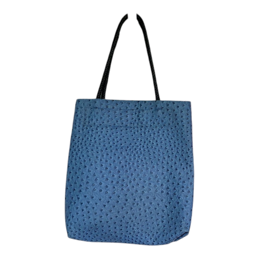 Blue Textured Tote Bag